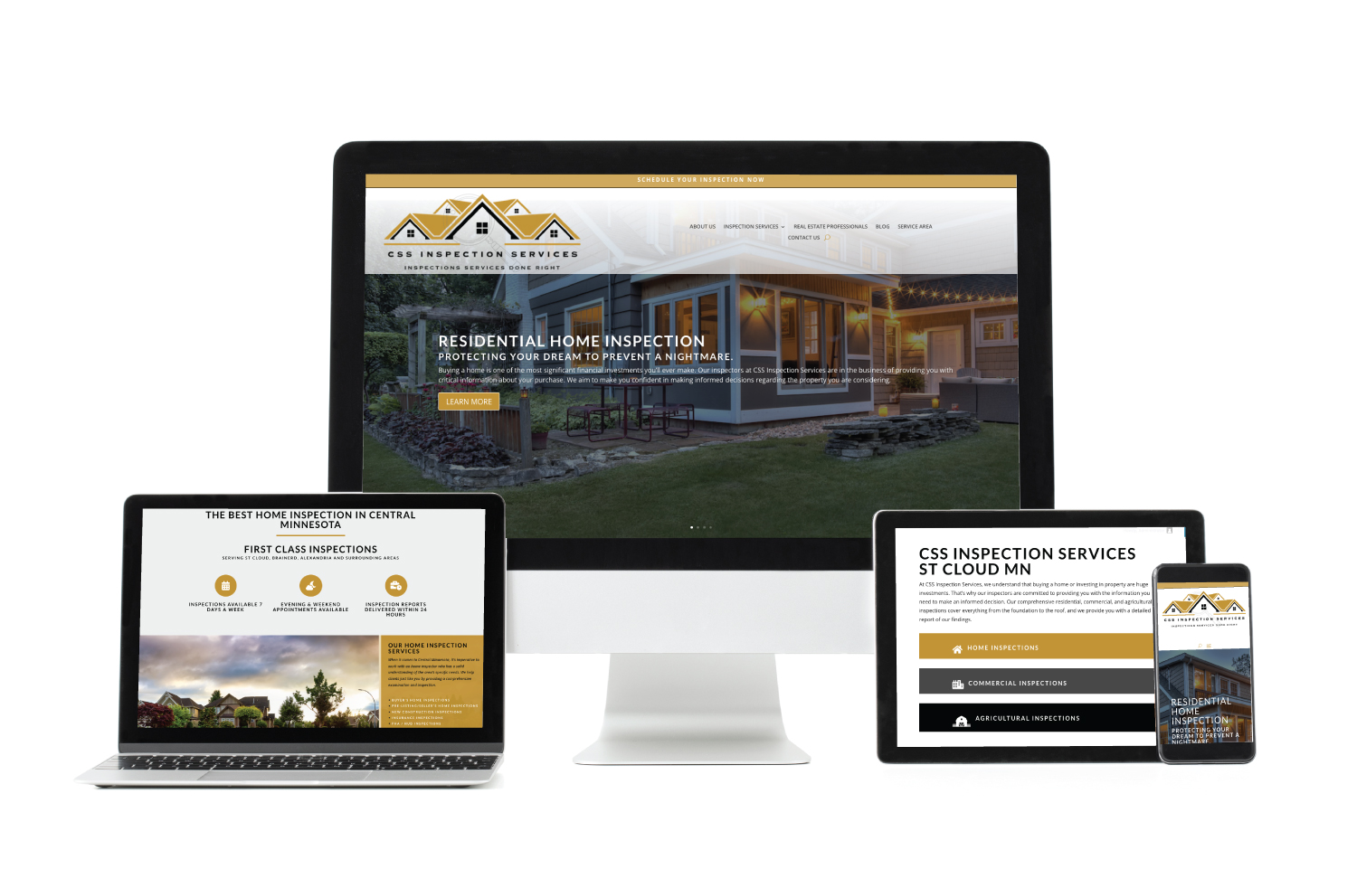 Home inspection company website by The Ad Company