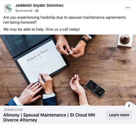 Attorney Social Media Facebook Advertisement