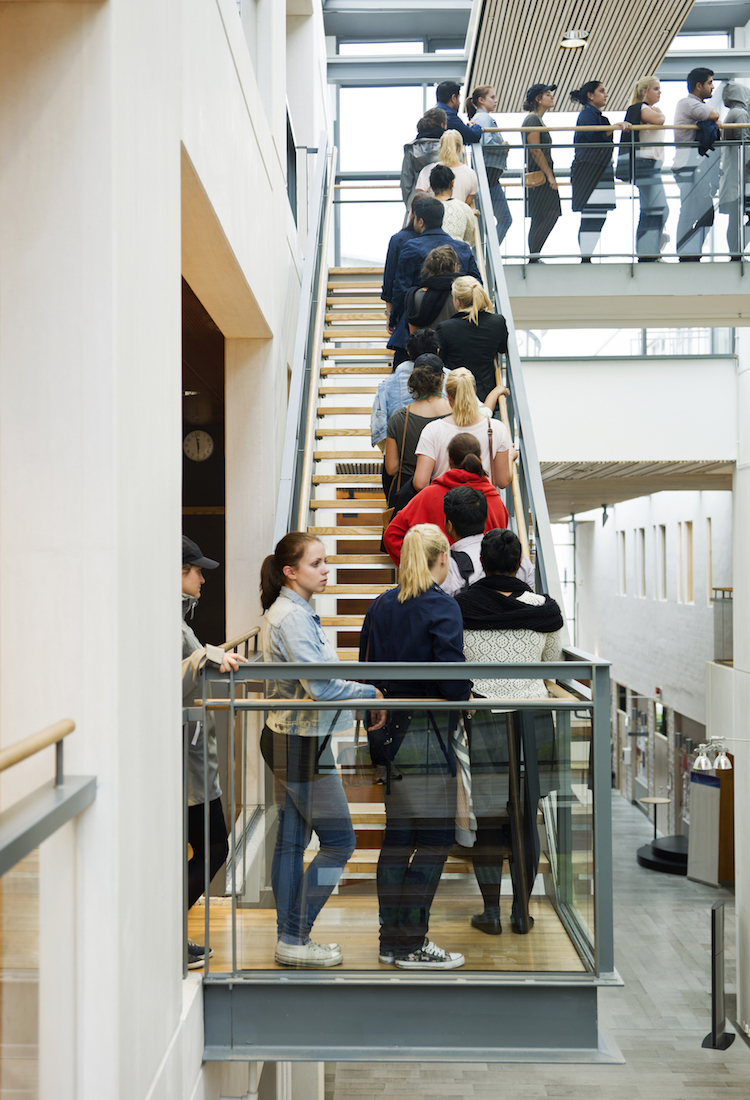 Customers in line to buy